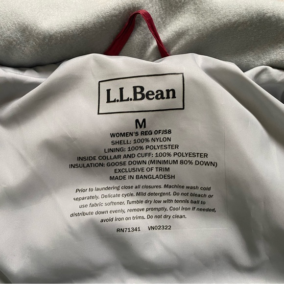 L.L. bean goose down puffer jacket - ll bean red winter puffer jacket coat. M - Picture 6 of 6
